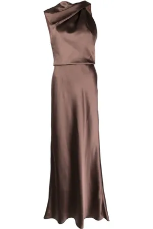 Amsale Asymmetrisk draperet kjole i satin