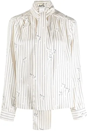 Hermès Pre-owned stribet bluse med sløjfe