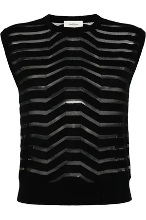 Onefifteen Stribet vest i strik