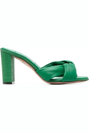 Aquazzura 85mm Olie mules i læder