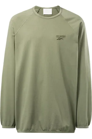 Reebok Langærmet T-shirt med broderet logo og raglanærmer