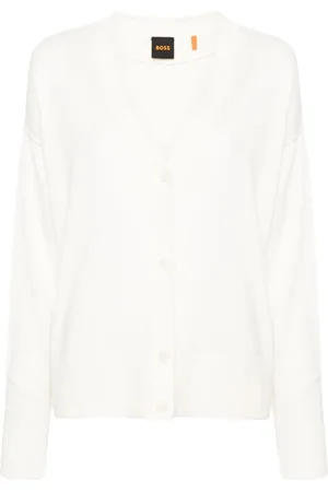 HUGO BOSS Ribstrikket cardigan med V-hals