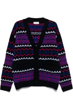 LANEUS Cardigan i intarsiastrik