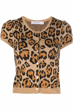Dior Pre-owned strikket top med gepardmønster fra 2010