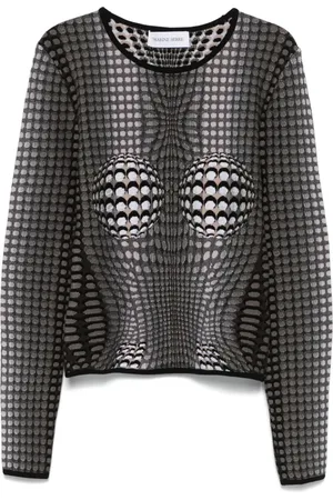 Marine Serre Sweater i jacquard med måne