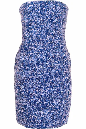 Dior Faconsyet stropløs kjole med blomstret mønster fra 2010