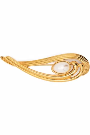 Lanvin CC-broche med perleudsmykning fra 1980