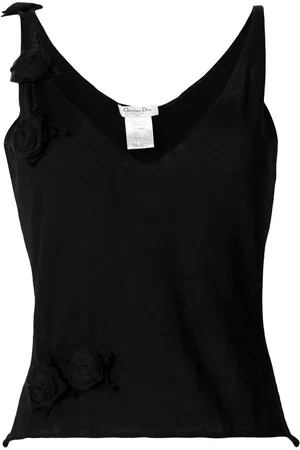 Dior Bluse med roseapplikation