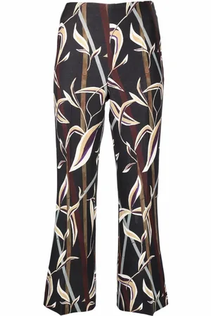 Dior Pre-owned cropped bukser med bladtryk fra 00