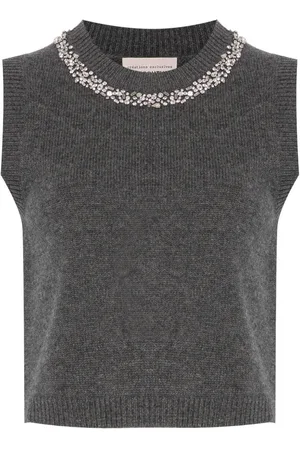 SEMICOUTURE Top med rhinstens-udsmykning
