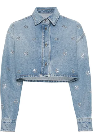 Msgm Denimskjorte med rhinstenudsmykning