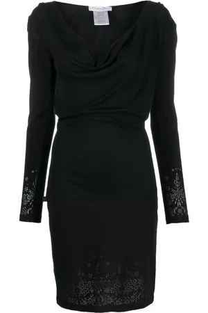 Dior Kjole med hætte og blomstret detalje fra 1990