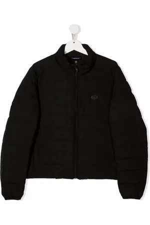 Emporio Armani Dynejakke med lynlås og logomærke