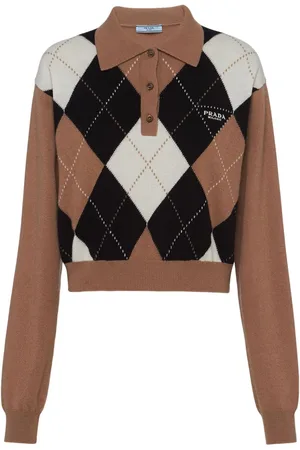 Prada Polo-top med argyle-intarsia