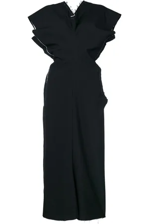 Comme des Garçons Kjole med peplum med rå kant