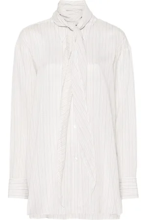 Dorothee Schumacher Stribet bluse med tørklædedetalje