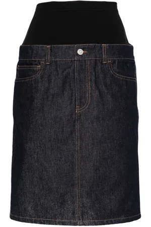 COPERNI Mellemlang hybrid denimnederdel