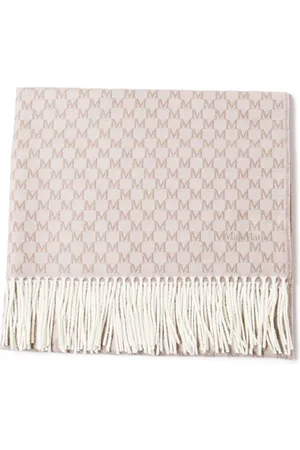 Max Mara Uldtørklæde med broderet monogram