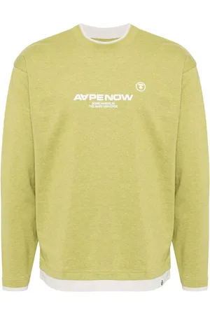 A Bathing Ape T-shirt med lange ærmer og Moonface-broderi