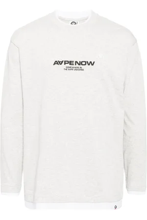 A Bathing Ape T-shirt med lange ærmer og Moonface-broderi