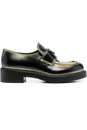 Prada Læderloafers med logoplade