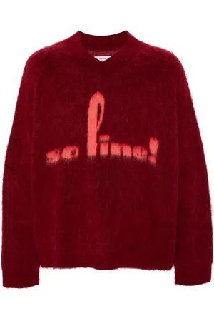 MARTINE ROSE Børstet sweater med V-hals
