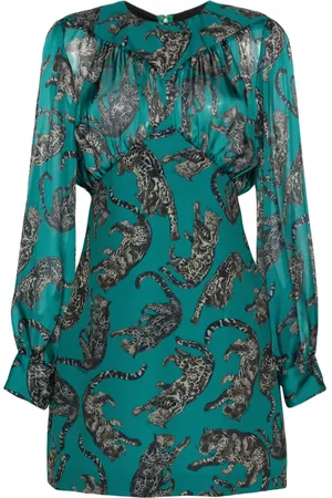 Roberto Cavalli Kort kjole med leopardtryk