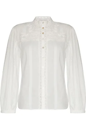 LOVESHACKFANCY Blomsterbroderet Ronda bluse