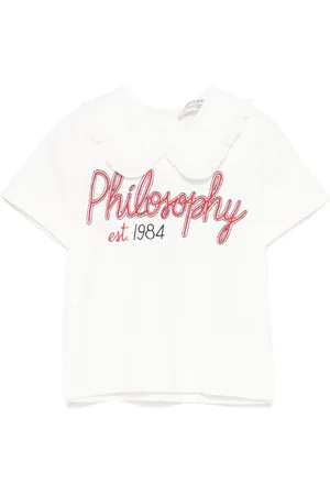 PHILOSOPHY DI LORENZO SERAFINI Top med broderet logo