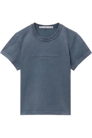 Alexander Wang Krympet T-shirt med logoapplikation