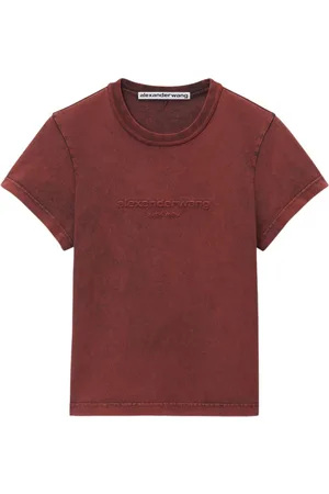 Alexander Wang Krympet T-shirt med logoapplikation