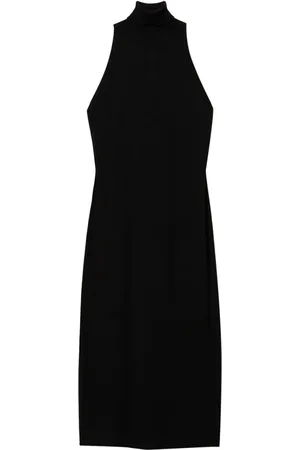 Twin-Set Ribstrikket midi-kjole med halterneck