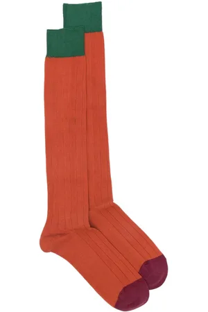 ALTEA Ribstrikkede strømper med colourblocking