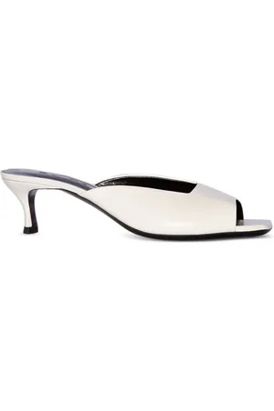 By Far 50 mm Wendy mules i læder med krøllet effekt