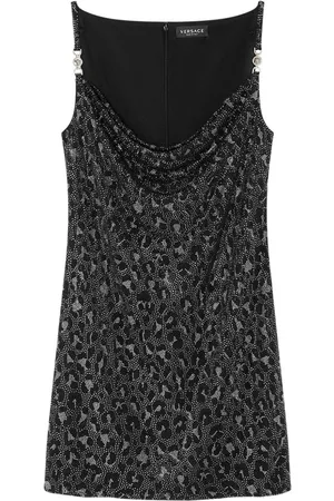 VERSACE Kort kjole med leopardtryk