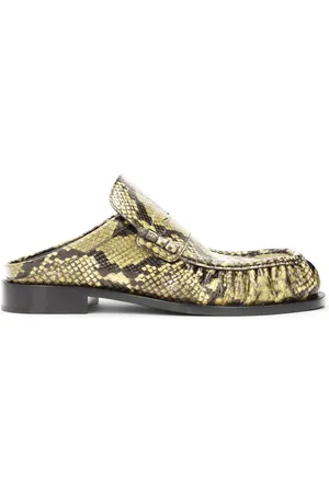 DRIES VAN NOTEN Mules med slangeskindseffekt