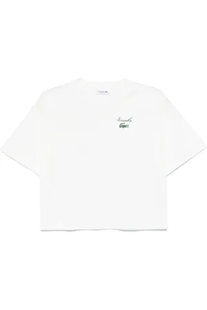 Lacoste T-shirt i jersey med gummi-logo