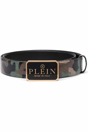 Philipp Plein Læderbælte med slangeskindseffekt
