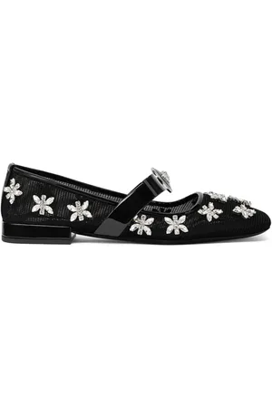 VERSACE Gianni Bbon ballerinaer med krystaludsmykning