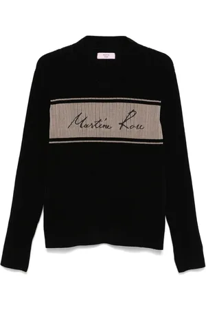 MARTINE ROSE Chenille-sweater med V-hals