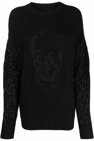 Philipp Plein Striktrøje med krystal-udsmykning