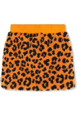 Kenzo Nederdel i imiteret lammeskind med leopardtryk