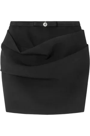 VERSACE Draperet gabardine-nederdel