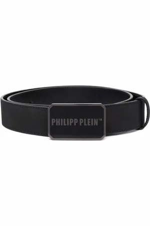 Philipp Plein Læderbælte med logoplade
