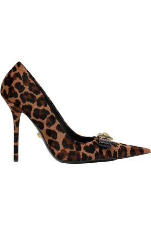 VERSACE 120 mm Gianni Ribbon leopard-pumps