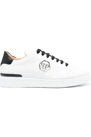 Philipp Plein Low-top sneakers i læder med logoplade