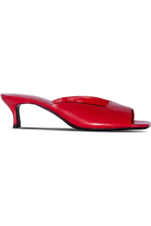 By Far 50 mm Wendy mules i læder med krøllet effekt