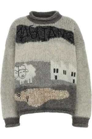 MAGLIANO Intarsiastrikket sweater med logo