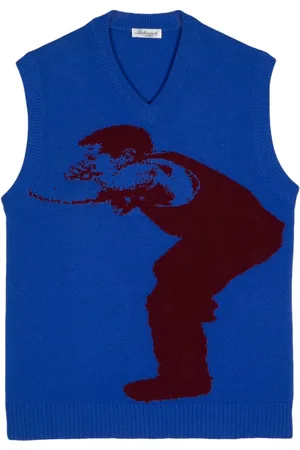 LEATHERSMITH OF LONDON Intarsiastrikket vest