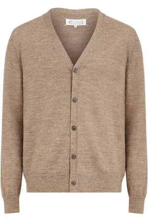 Maison Margiela Finstrikket cardigan med albuelapper